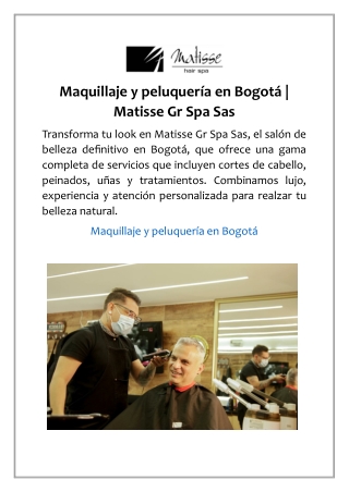 Maquillaje y peluquería en Bogotá | Matisse Gr Spa Sas