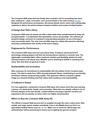 Liverpool 2026 Away Shirt_ A Modern Classic for the New Season