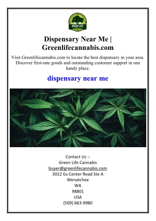 Dispensary Near Me | Greenlifecannabis.com