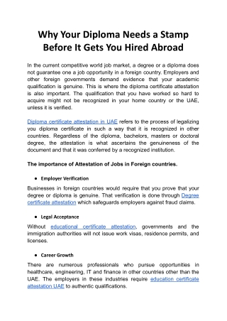 Why Your Diploma Needs a Stamp Before It Gets You Hired Abroad