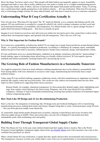 What Is a B Corp Certification for Fashion Brands?