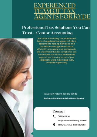 Experienced Team of Tax Agents for Ryde