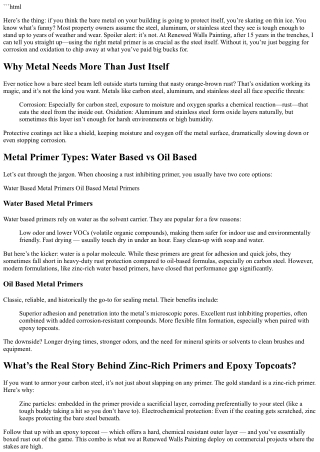 Water Based vs Oil Based Metal Primer: What Every Owner Needs to Know