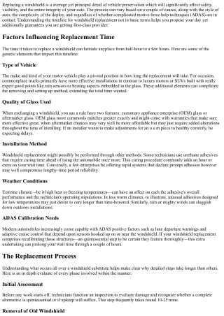 How Long Does it Take to Replace a Windshield? A Detailed Breakdown