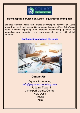 Bookkeeping Services St. Louis | Squareaccounting.com