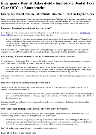 Emergency Dentist Bakersfield