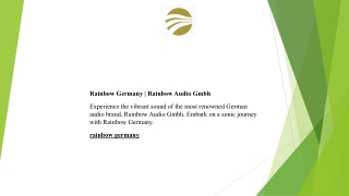 Rainbow Germany  Rainbow Audio Gmbh