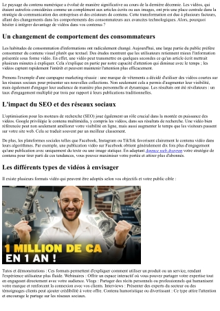 La place croissante des vidéos dans le contenu aujourd'hui, pourquoi ne pas hési