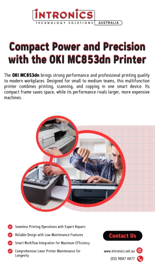Compact Power and Precision with the OKI MC853dn Printer