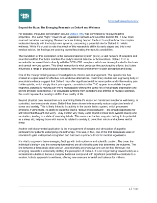 Beyond the Buzz The Emerging Research on Delta-9 and Wellness