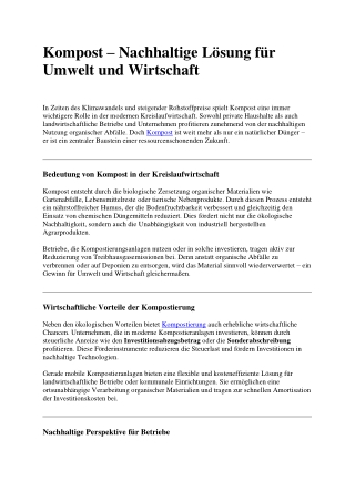 Nachhaltig düngen mit Kompost: Umweltfreundlich & effektiv