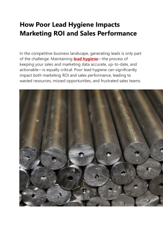 How Poor Lead Hygiene Impacts Marketing ROI and Sales Performance