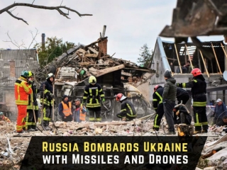 Russia Bombards Ukraine with Missiles and Drones