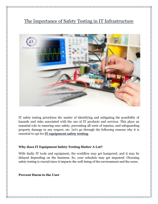 The Importance of Safety Testing in IT Infrastructure