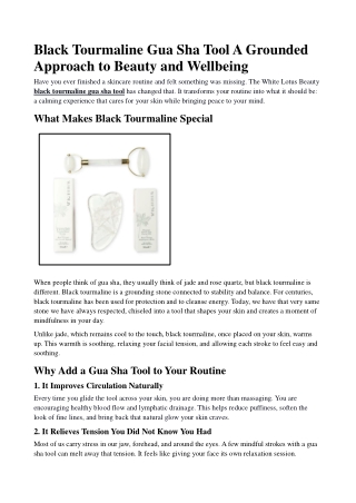 Black Tourmaline Gua Sha Tool A Grounded Approach to Beauty and Wellbeing