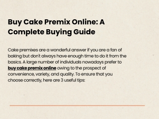 Buy Cake Premix Online: A Complete Buying Guide