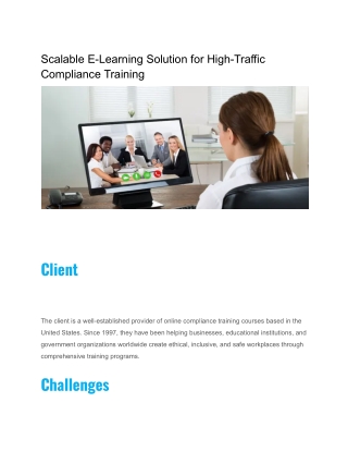 Scalable E-Learning Solution for High-Traffic Compliance Training