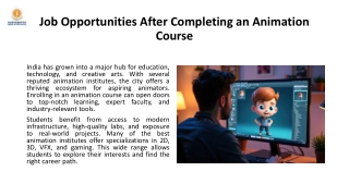 Job Opportunities After Completing an Animation Course