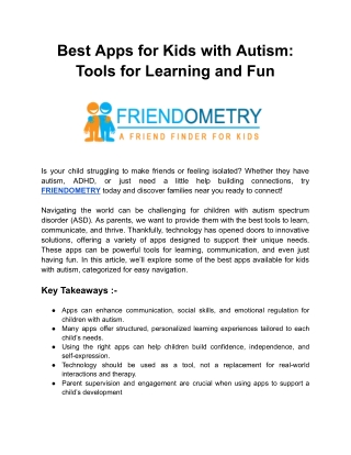 Ending Childhood Loneliness