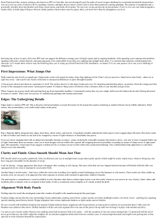 How to Spot a Quality PPF Installation Job