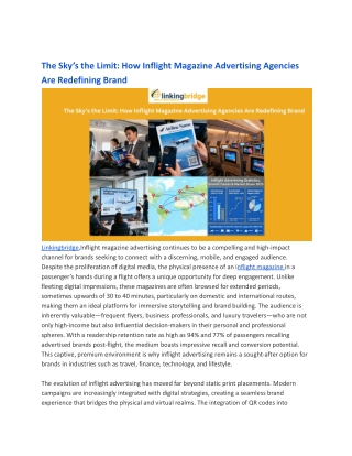 The Sky’s the Limit_ How Inflight Magazine Advertising Agencies Are Redefining Brand