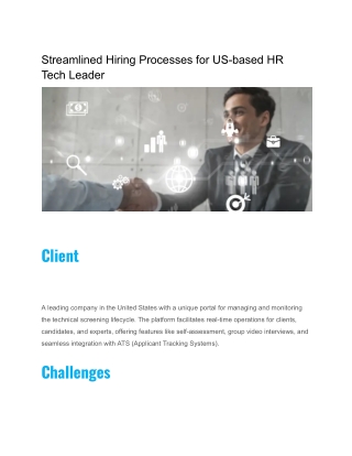 Streamlined Hiring Processes for US-based HR Tech Leader