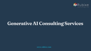 Generative AI Consulting Services | Rubixe