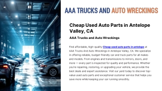 Cheap Used Auto Parts in Antelope Valley, CA