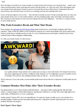 Penis Extender Broke — What to Do Next?