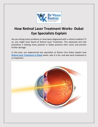 How Retinal Laser Treatment Works- Dubai Eye Specialists Explain