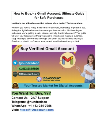 How to Buy,> a Gmail Account: Ultimate Guide for Safe Purchases