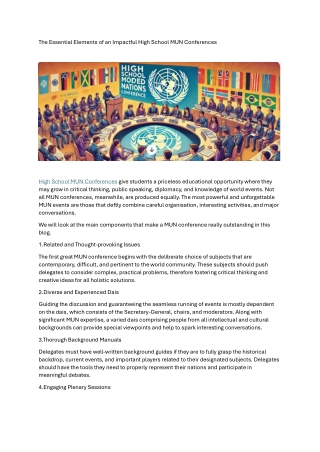 Impactful High School MUN Conferences