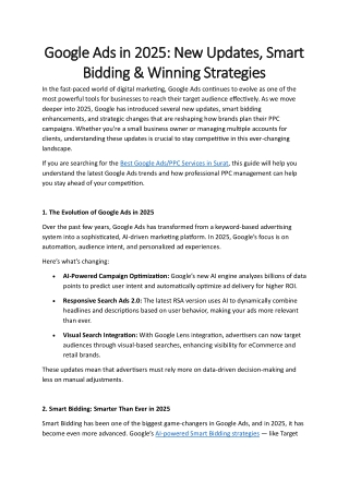 Google Ads in 2025: New Updates, Smart Bidding & Winning Strategies