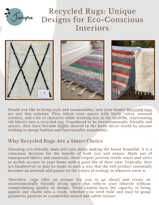 Recycled Rugs Unique Designs for Eco-Conscious Interiors