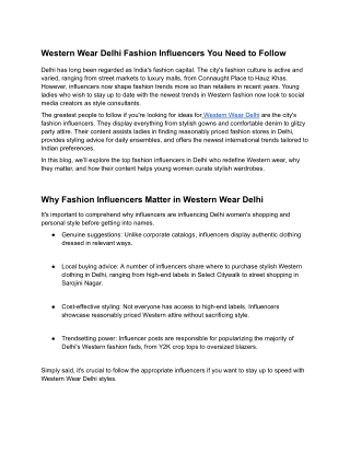 Trendy Western Wear in Delhi | Shop Stylish Outfits Online