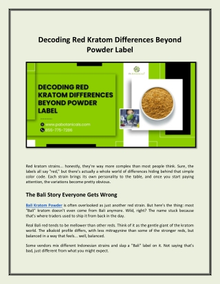 Decoding Red Kratom differences beyond powder label