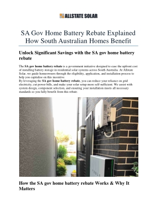 SA Gov Home Battery Rebate Explained How South Australian Homes Benefit
