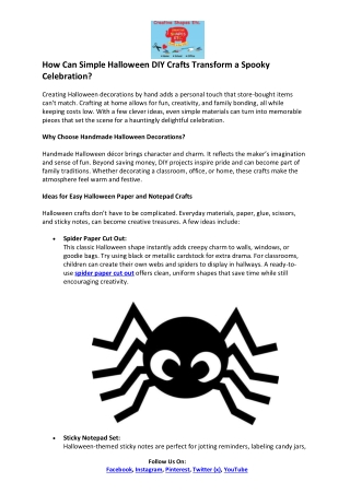 Creative Shapes Etc Article Spider Paper Cut Out