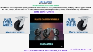 Shock absorbing plate caster wheels