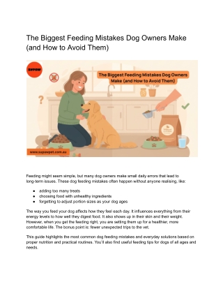 The Biggest Feeding Mistakes Dog Owners Make (and How to Avoid Them)