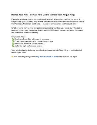 Buy Air Rifle Online in India