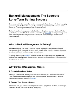 Top 10 Proven Betting Strategies That Work in 2025 | Lotus365 Expert Tips