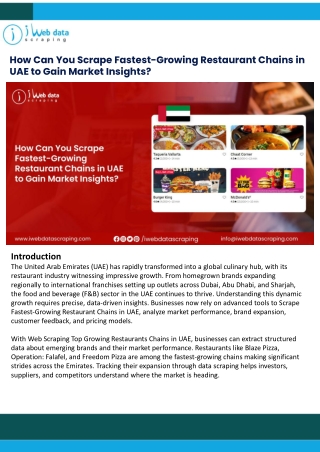 How Can You Scrape Fastest-Growing Restaurant Chains in UAE to Gain Market Insights