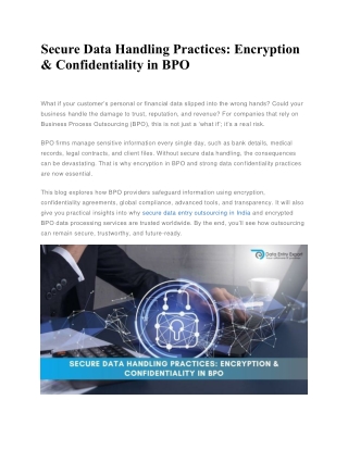 Secure Data Handling Practices Encryption & Confidentiality in BPO