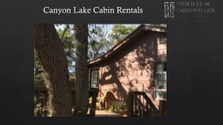 Canyon Lake Cabin Rentals
