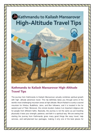 Kathmandu to Kailash Mansarovar High-Altitude Travel Tips