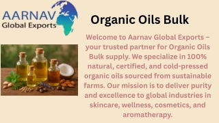 Organic Oils Bulk Supplier