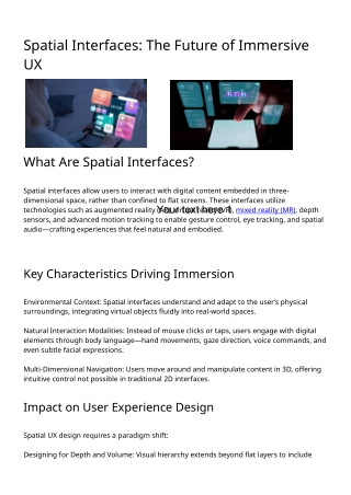 Spatial Interfaces: the future of immersive UX