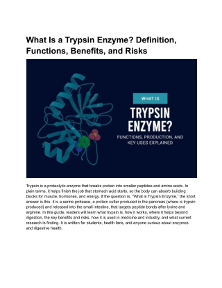 Trypsin Enzyme: What It Is, Functions & Uses Explained