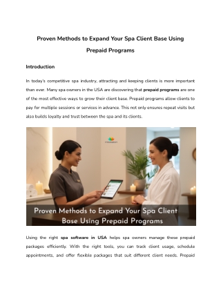 Proven Methods to Expand Your Spa Client Base Using Prepaid Programs
